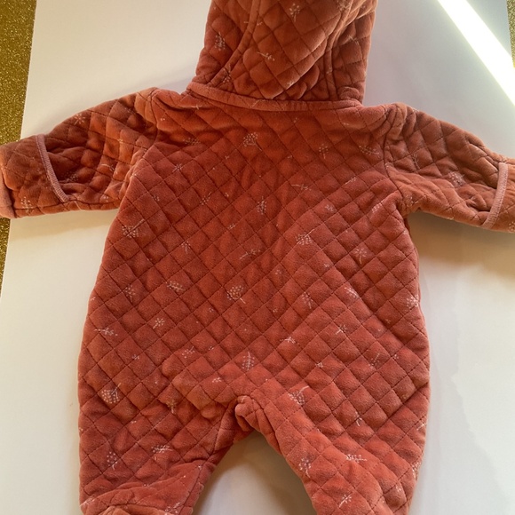 Baby Nordstrom Fur Lined Hooded Bunting Snowsuit Newborn NB Pink Desert Dottie - Picture 7 of 11